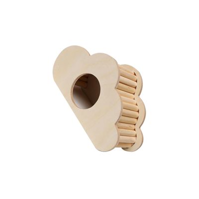 TWISAXC Wooden Hamster Hideout with Climbing Ramps and Tunnel for Dwarf Hamsters