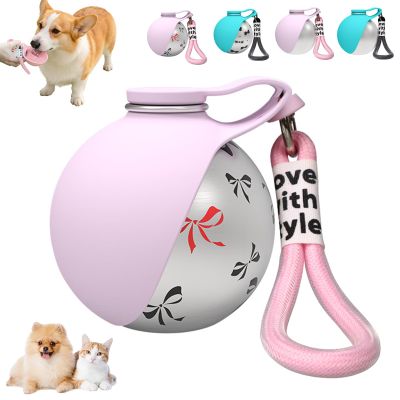 Portable Dog Water Bottle with Collapsible Bowl, 285 ml