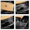 Cotton Swab Holder with Bamboo Lid, Clear Acrylic view 3
