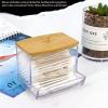 Cotton Swab Holder with Bamboo Lid, Clear Acrylic view 4