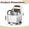 Portable Toilet Chair with Handles, Adjustable Height and Non-Slip Design for Seniors and People with Disabilities view 2
