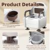 Portable Toilet Chair with Handles, Adjustable Height and Non-Slip Design for Seniors and People with Disabilities view 3