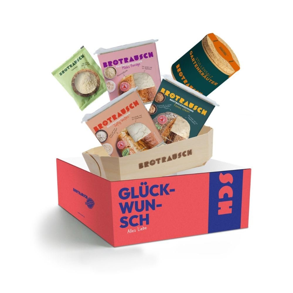 Brotrausch Congratulations Gift Box with 3 Bread Mixes