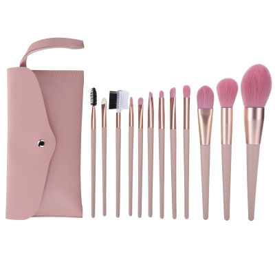 12-Piece Makeup Brush Set with Storage Bag for Blush, Powder, Foundation and Concealer