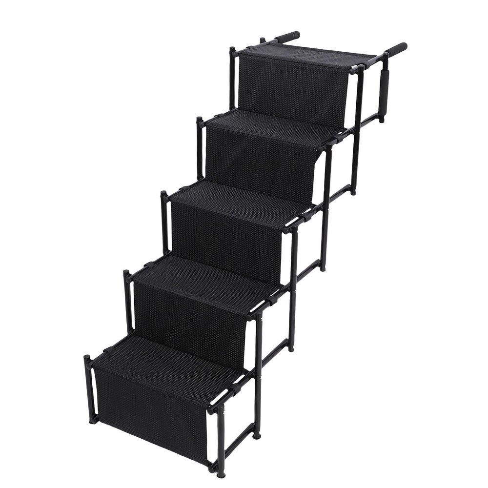 BOROCO 5-Step Foldable Dog Ramp for Cars, Supports up to 50 kg, for SUVs and Trucks