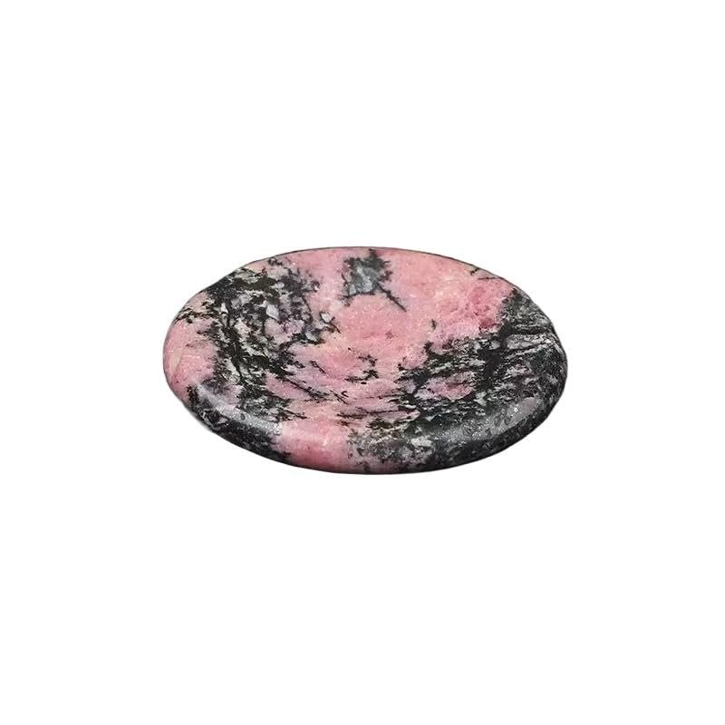 Natural Amethyst and Jade Thumb Stone Crystal Disc for Massage and Stress Relief (Rose Quartz)