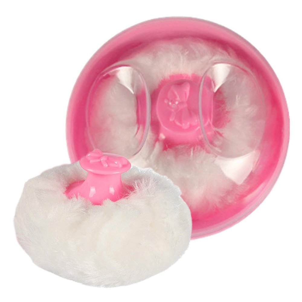 Portable Body Powder Puff with Secure Closure