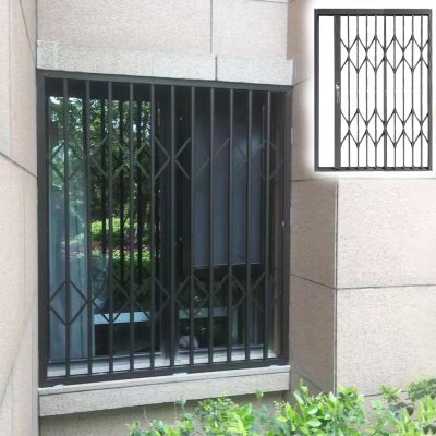 Window Security Bars with Lock and Key, Durable Aluminum Alloy, Foldable Protection for Sliding Windows