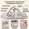 BOBYS 5-in-1 Baby Play Gym with Baby Nest, Play Mat, Toys, Playpen & Ball Pit, Gray view 3