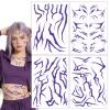 4 Sheets Demon Energy Pattern Temporary Tattoos - Purple Lightning Design view 1