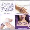 4 Sheets Demon Energy Pattern Temporary Tattoos - Purple Lightning Design view 3