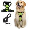 Wuffy No-Pull Dog Harness, Reflective, Adjustable, Padded, with Handle (M, 15–35 kg, Green + Cord) view 1