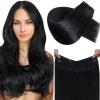 LaaVoo Invisible Secret Wire Extensions, Human Hair, Jet Black #1, 80 g/Pack, 30 cm view 1