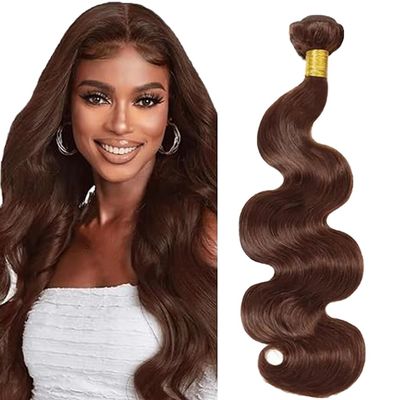 Tuheerst 34-Inch Body Wave Human Hair Bundle, #4 Chocolate Brown, Remy Hair, Double Weft, 100 g