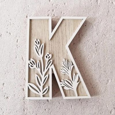 Generic 5 26 Letters for Wall Decoration, Wooden Letters for Crafts, Name Signs, Weddings, and Home Decor (K, One Size)