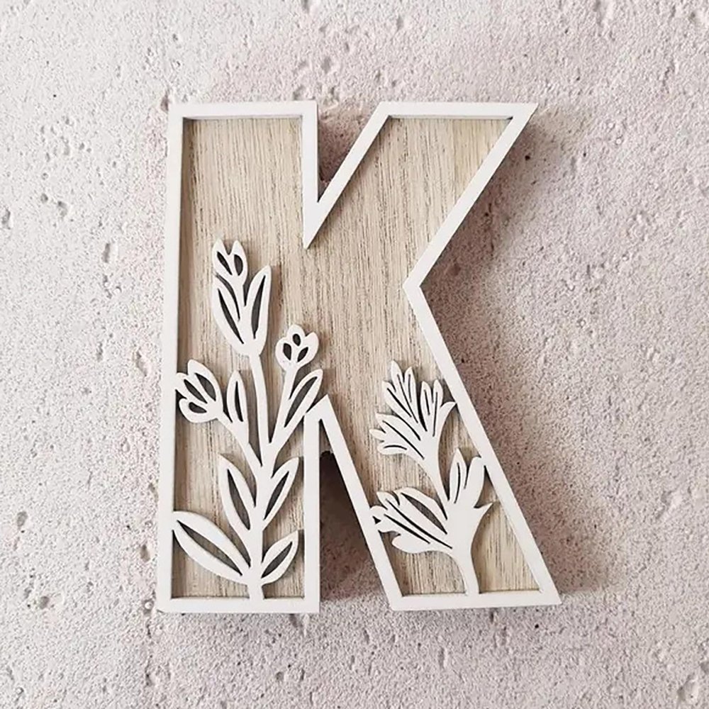 Generic 5 26 Letters for Wall Decoration, Wooden Letters for Crafts, Name Signs, Weddings, and Home Decor (K, One Size)