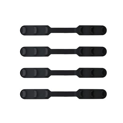Silicone Mask Strap Extension Buckles, 4-Pack, Three-Level, Black