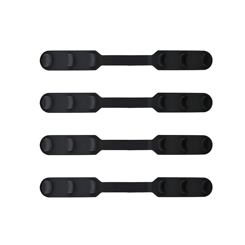 Silicone Mask Strap Extension Buckles, 4-Pack, Three-Level, Black