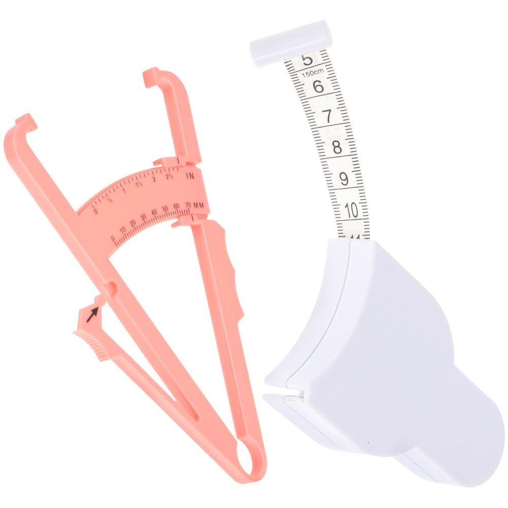 Skinfold Caliper and Body Measuring Tape, 2-Piece Set, ABS