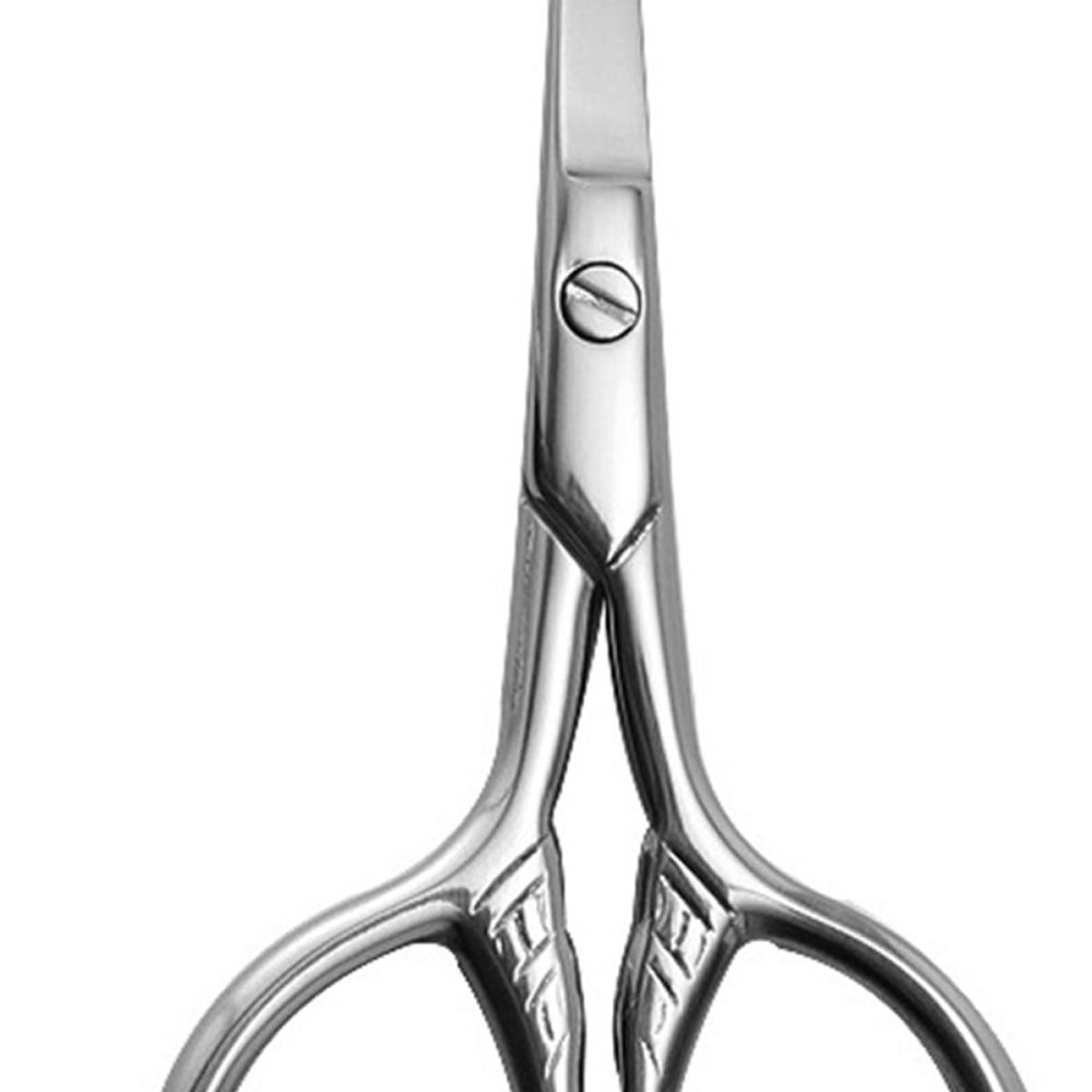 Veemoon Stainless Steel Beard Trimming Scissors with Rounded Tip and Black PU Protective Sheath