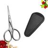 Veemoon Stainless Steel Beard Trimming Scissors with Rounded Tip and Black PU Protective Sheath view 4