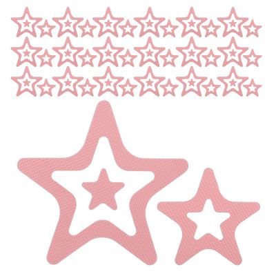 DECOMELODY Self-Adhesive PEVA Star-Shaped Anti-Slip Shower Stickers, 24 Pink