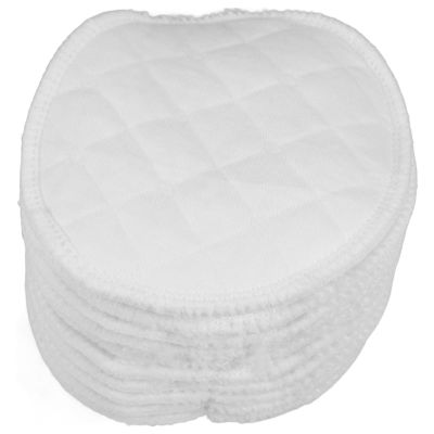 BATHVEVE 10-Pack Reusable 12-Layer Cotton Nursing Pads, Soft and Washable, for Pregnancy and Breastfeeding, Absorbent and Skin-Friendly, White