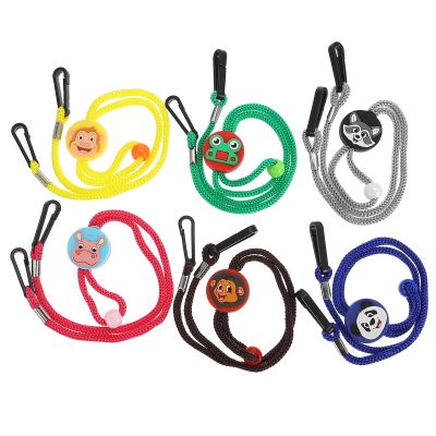 GETAJGHSD 6-Piece Mask Strap Set, Anti-Loss Adjustable Terylene and Plastic Cords, Cartoon Animal Patterns, Random Color and Style