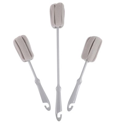 3-Piece Sponge Bottle Brush Set with Handles