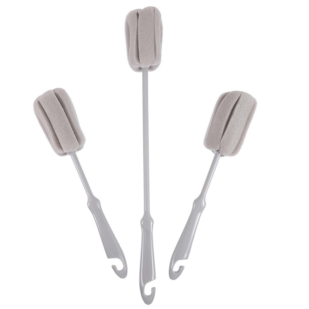 3-Piece Sponge Bottle Brush Set with Handles