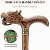 VNVFJKLO Bamboo-Style Walking Cane with Dragon Head, Hand-Carved Wenge Wood, 82 cm view 4