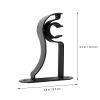 POPETPOP 2-Pack Black Iron Curtain Rod Brackets, Sturdy and Break-Resistant view 2