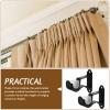 POPETPOP 2-Pack Black Iron Curtain Rod Brackets, Sturdy and Break-Resistant view 4