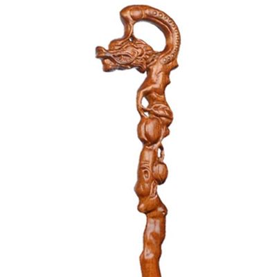 VNVFJKLO Hand-Carved Wooden Dragon Walking Cane, 84 cm