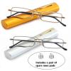 OWTXIS Slim Pen Reading Glasses, Gold + Silver, +2.25 view 2