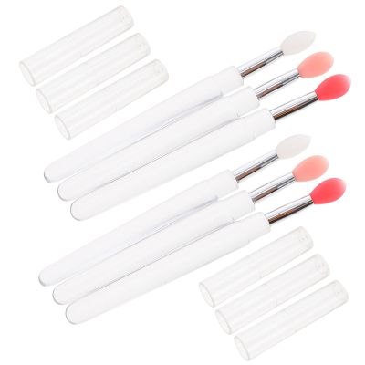 ASAKKURA 6-Piece Portable Silicone Lip Mask Brushes with Soft Brush Heads and Comfortable Handles for Precise Lip Makeup and Eyeshadow Application