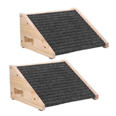 STOBAZA Pet Ramps, Comfortable Incline, 2 Pack, with Non-Slip Carpet Surface and All-Weather Dog Steps for Senior Dogs, for Indoor Use