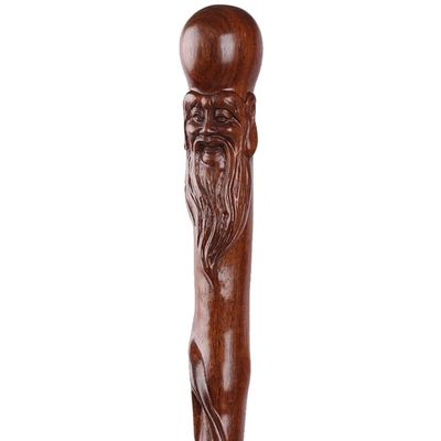 VNVFJKLO Classic Hand-Carved Wooden Walking Cane for Older Adults