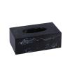 Decorative Rectangular Resin Tissue Box Cover, Black view 1