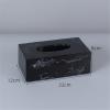 Decorative Rectangular Resin Tissue Box Cover, Black view 2