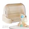Baby Bottle Drying Rack with Cover and Removable Tray, Storage Box for Pacifiers, Dishes, and Toddler Utensils view 1