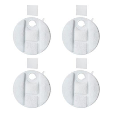 Pjeghbvop 4-Pack Replacement Filters for Pet Fountains, Dual Filters with Sponges