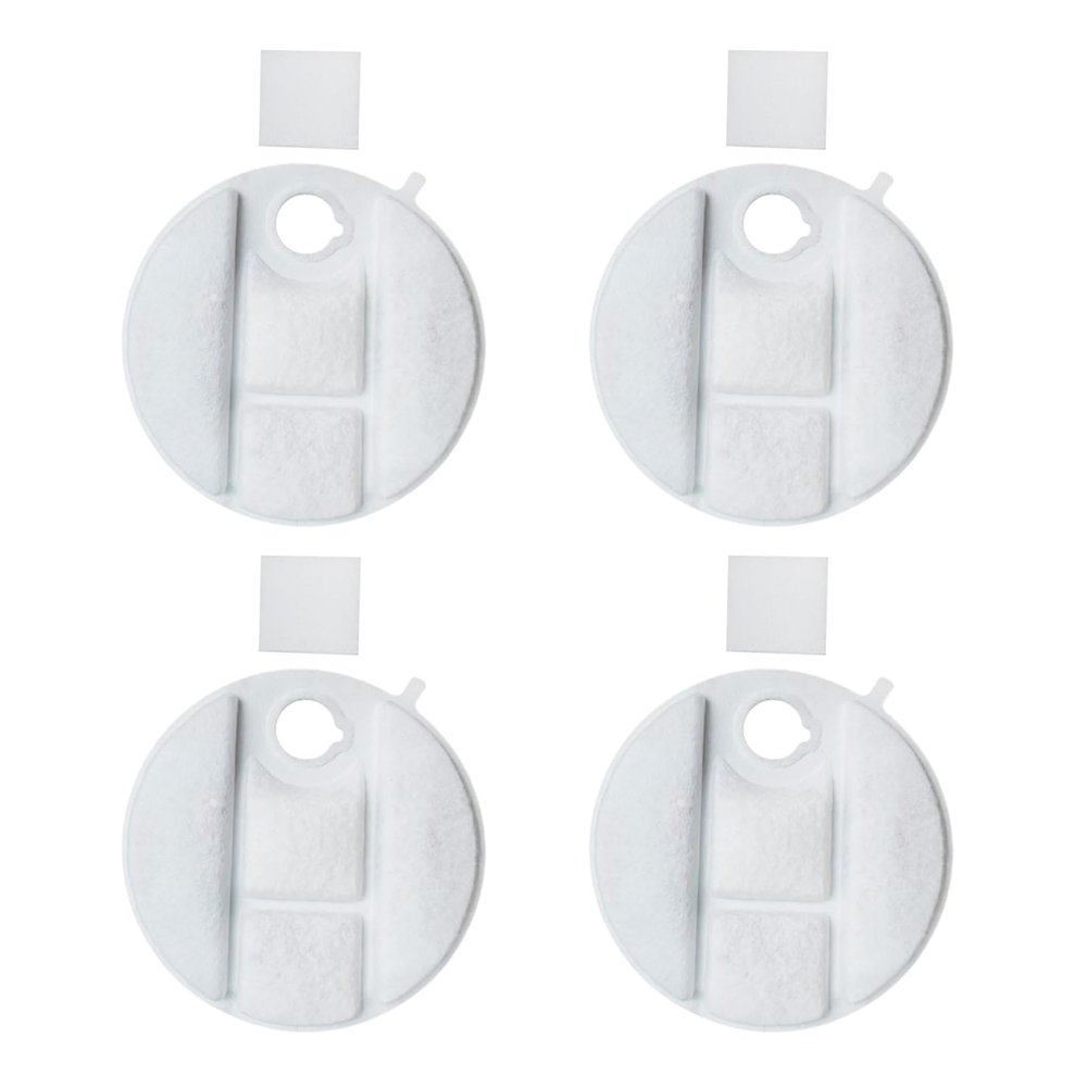 Pjeghbvop 4-Pack Replacement Filters for Pet Fountains, Dual Filters with Sponges