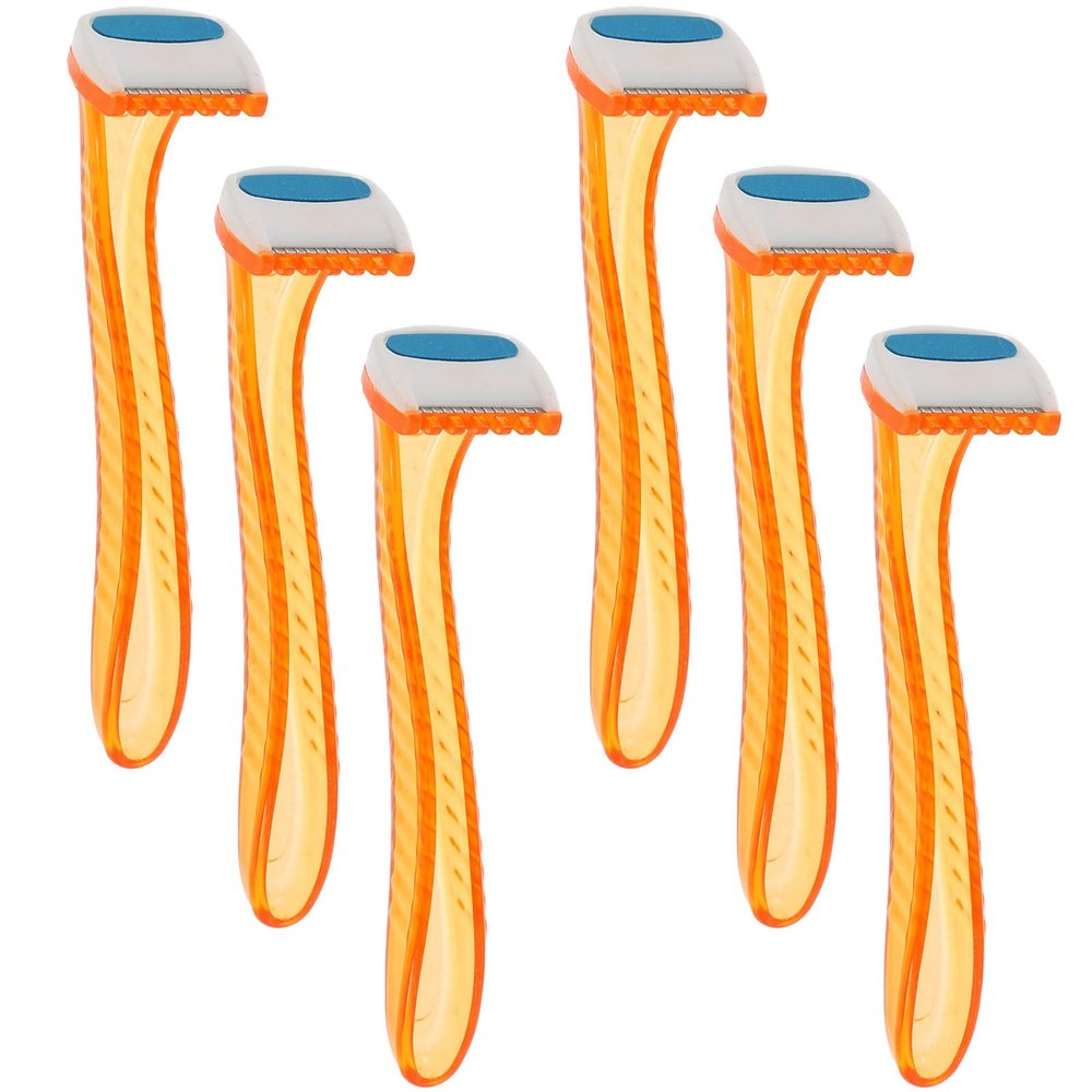 NUSITOU Portable Leg Shaver, 6-Pack, Stainless Steel Blades, Women's Intimate Razor