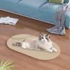 Dog Cooling Mat, Improved Oval Cat Scratching Mat, Sisal Fabric, Beige, 58 x 36 cm view 2