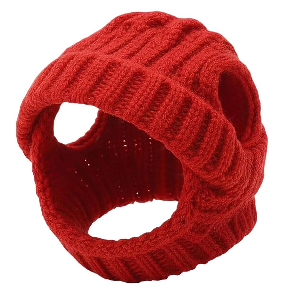 Knitted Soft Cat Hat with Ear Holes