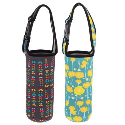 BATHVEVE 2-Pack Fabric Water Bottle Sleeves, Lightweight Insulated Carrying Bags