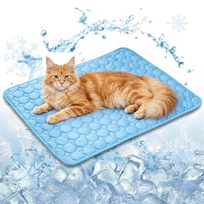 Raisand Pet Cooling Mat, 62 x 50 cm, Foldable, Washable, Scratch-Resistant, M/Blue