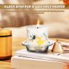 Alasum 2-Piece Glass Candle Dishes for Wax Warmers, Reusable and Easy to Clean, 115 mm Diameter view 3