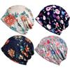 Tofficu Thin Pointed Sleep Caps with Floral Pattern, 4-Pack, Cotton, Breathable and Flexible, Assorted Styles for Women and Girls view 1